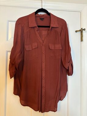Torrid Rust-Tone Button Front Shirt